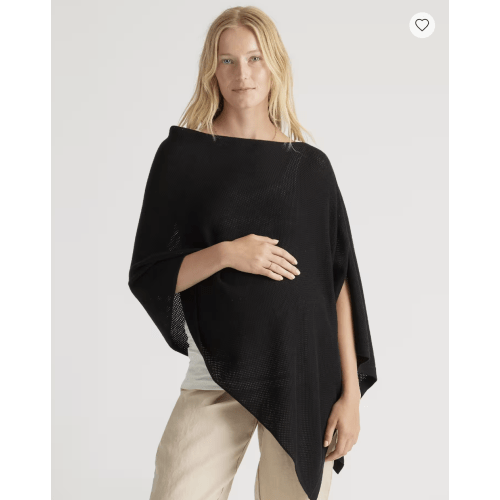 Lightweight Cotton Cashmere Nursing Shawl in Black