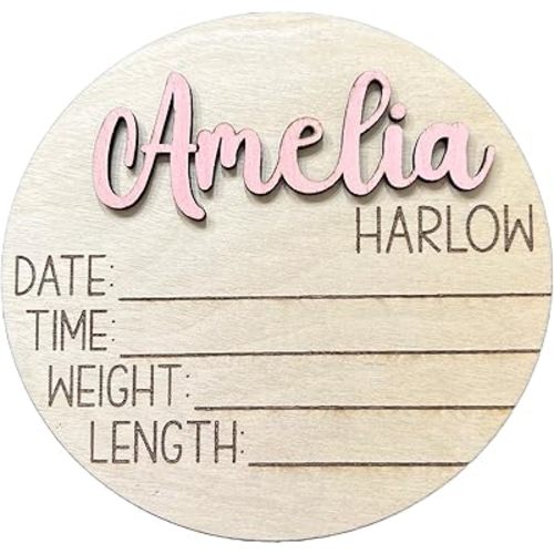 Personalized 3D Newborn Baby Name Announcement with Stats, Custom Baby Name Hospital Photo Prop, Many sizes, 25 Font Options, 30 Colors