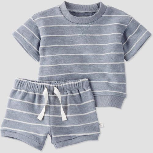 Little Planet by Carter’s Organic Baby 2pc Coordinate Set - Blue, Size: 3M