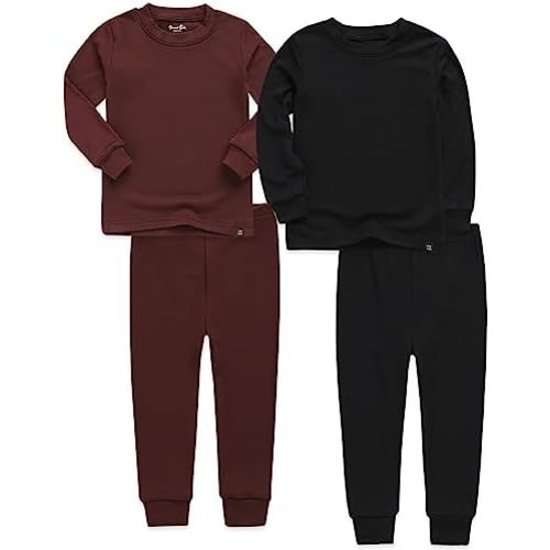 VAENAIT 6M-12Y Toddler Toddler Kids Toddler Girls Boys Soft Comfy Modal Tencel Solid Raglan Sleepwear Pajamas Pjs 2pcs Set