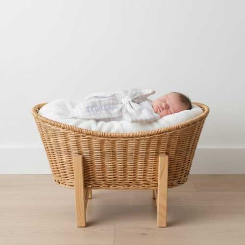 Personalized Newborn Swaddle Sash-Cotton Maternity Sash with Big Bowknot - Custom Sash for Baby Girls & Boys-Newborn Photography Plaid Beige