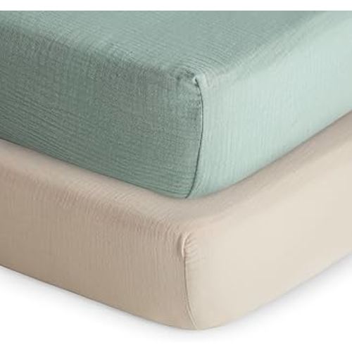 Amazon.com: mushie Extra Soft Muslin Fitted Crib Sheet | 192 Thread Count | 28"x 52" (Blush) : Baby