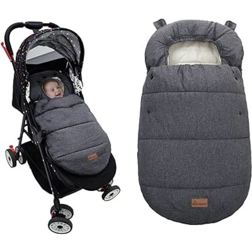 Universal Footmuff for Stroller, Baby Bunting Bags, Winter Windproof Warm Pram Footmuffs, Water Resistant Sleeping Bag with Hood for Strollers, Pushchairs, Prams, Car Seat, 35.4"*20.5"