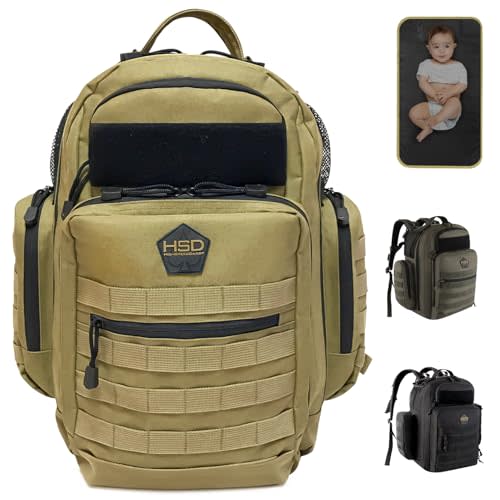 HighSpeedDaddy - Baby Diaper Backpack, Military-Grade, Waterproof, Compact Baby Travel Bag w/Stroller Straps & Tablet Sleeve