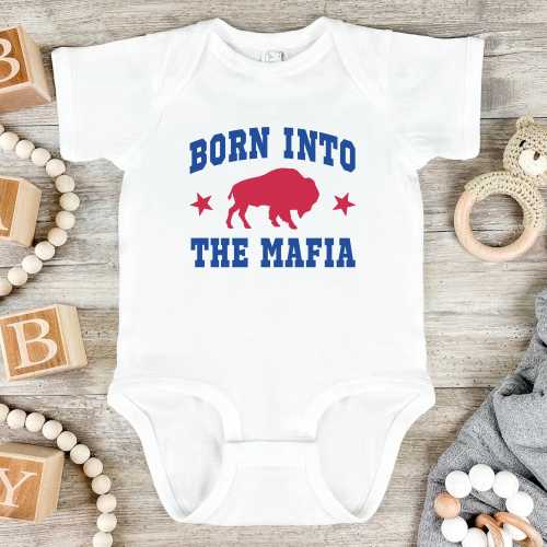 Born Into the Mafia Shirt, Baby Buffalo Football Onesie, Newborn Baby Buff Bodysuit, Buffalo Football Family Game Day Outfit, Gift for Fan