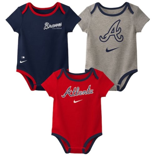 Atlanta Braves Nike Infant Authentic Collection Three-Pack Bodysuit Set