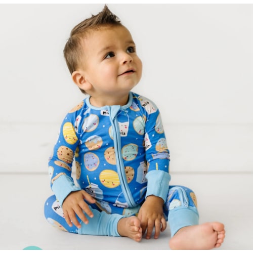 Blue Cookies & Milk Zippy - Little Sleepies