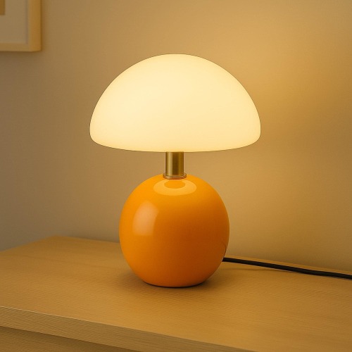 Vintage Mushroom Lamp - Orange