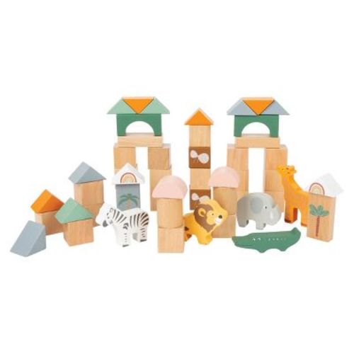 Small Foot Building Blocks Safari Theme - 50 Pieces