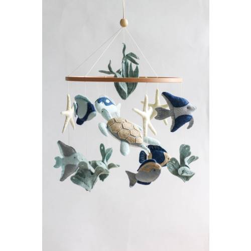 Turtle baby mobile, fish baby mobile, ocean baby mobile