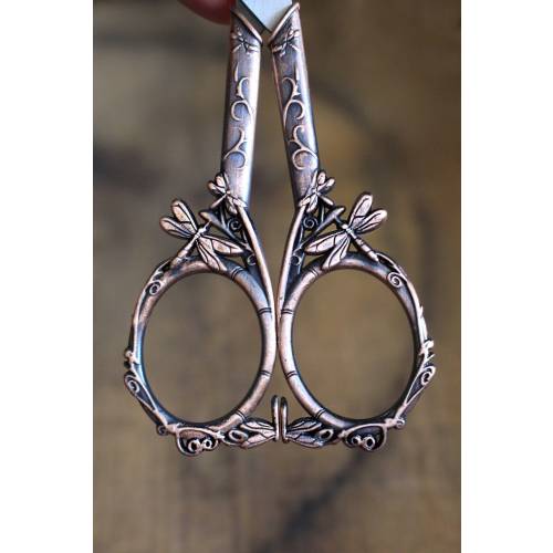 Dragonfly Embroidery Scissors • Unique Garden Theme Quilting Scissors in Vintage Copper or Silver Finish • Quilting Gift or Embroidery Gift