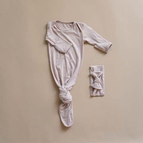 Sleeper and Bow Set- Oat