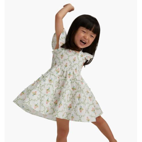 The Baby Ellie Nap Dress - Pastel Trellis – Hill House Home