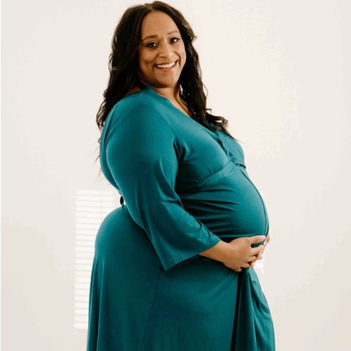 Lila Labor & Postpartum Gown in Deep Teal