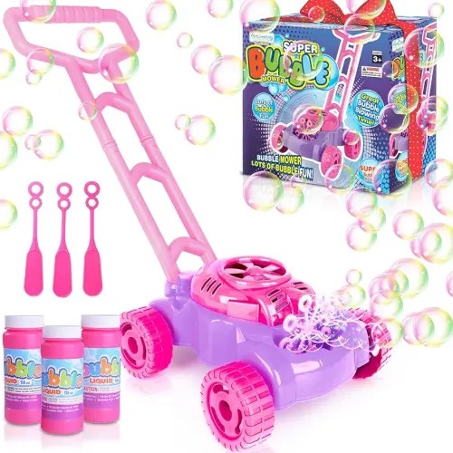 ArtCreativity Bubble Lawn Mower for Toddlers, Kids Bubble Blower Machine, Indoor Outdoor Push Gardening Toys for Kids Age 1 2 3 4 5, Valentine's Day Gifts Party Favors Toys for Preschool Baby Girls