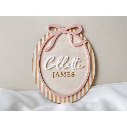 Baby Milestone Girl Name Announcement Baby Sign Pink Bow Milestone Monthly Baby Photo Milestone Baby Girl Bow Milestone Name Hospital Sign