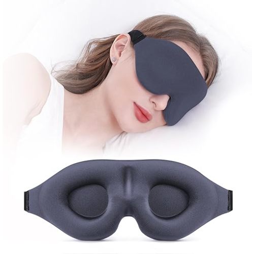 YIVIEW Sleep Mask for Side Sleeper, Complete Light Blocking 3D Sleeping Eye Mask, Soft Breathable Eye Cover for Women Men, Relaxing Zero Pressure Night Blindfold
