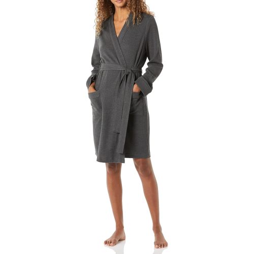 Amazon Essentials Women's Lightweight Waffle Mid-Length Robe (Available in Plus Size)