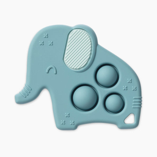Itzy Ritzy Silicone Teether with Sensory Popper - Elephant