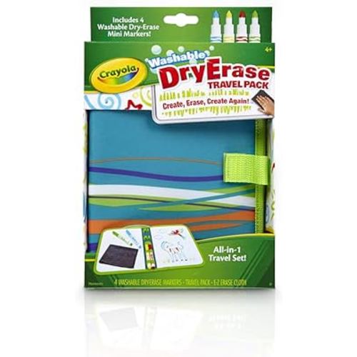 Crayola Washable Dry Erase Travel Pack, Whiteboard for Kids, Ages 4, 5, 6, 7