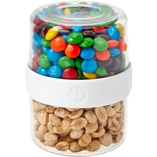 iDesign Recycled Plastic Small Stack n’ Snack Canister – Clear/White