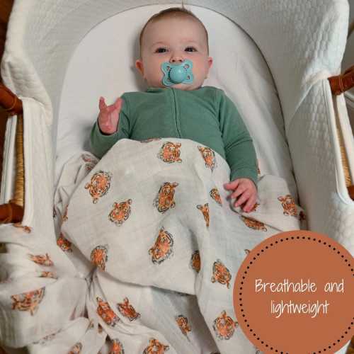 Lil' Tiger Swaddle Blanket (2 print options) Soft Infant blanket with Tiger images