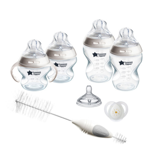 Tommee Tippee Closer to Nature Newborn Baby Bottle Starter Set | Breast-Like Nipple, Anti-Colic Valve - Clear, Unisex