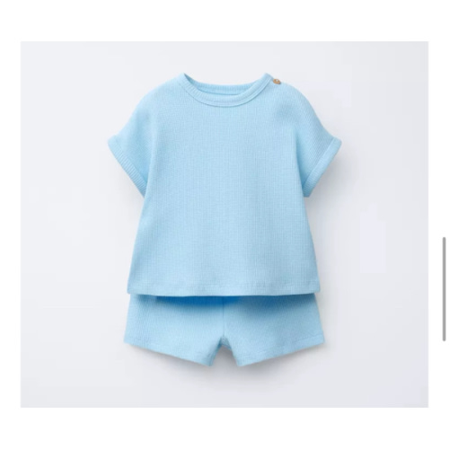 WAFFLE T-SHIRT AND BERMUDA SET - Mid-blue | ZARA United States