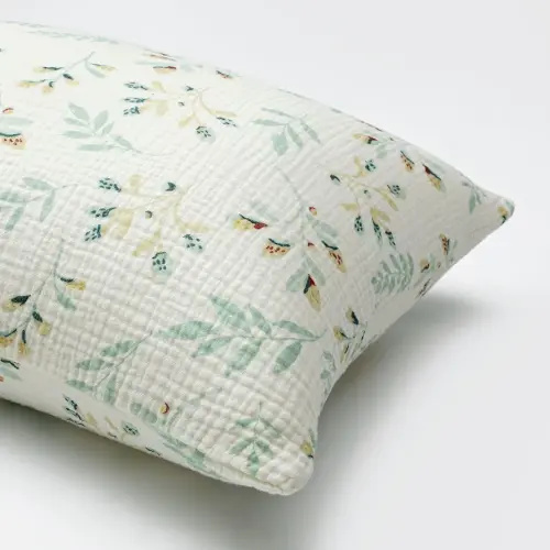 Blissful Diary Toddler Pillow with Muslin Cotton Pillowcase, 13x18 Kids Pillows for Sleeping and Traveling, Crib Pillow, Small Kids, Bed (Botanical Leaf)