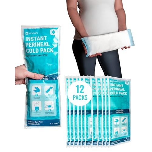ICEWRAPS Instant Postpartum Pads for Women After Birth - Perineal Ice Packs for Postpartum Care - 12 Individually Wrapped for Your Postpartum Essentials Kit