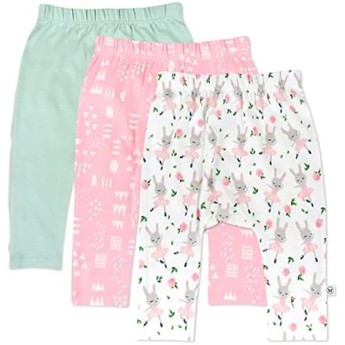 HonestBaby Unisex-Baby Multipack Harem Pants Roomy Fit Pull on Bottoms 100% Organic Cotton for Baby Boys, Girls