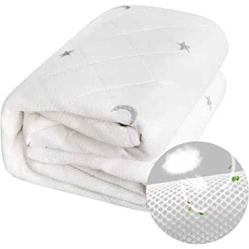 Breathable Crib Mattress Pad, Removable Mattress Pad with Waterproof Layer for Baby and Toddler Beds, Standard Crib Size