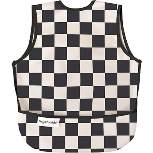 Tiny Twinkle Mess Proof Baby Bib - Waterproof Toddler and Baby Apron Bib - Machine Washable - PFAS and BPA Free