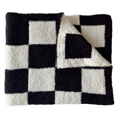 Phufy™ Bliss Checker Blanket, Black