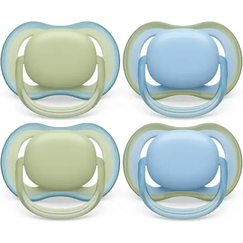 Philips Avent Ultra Air Pacifier - 4 x Light, Breathable Baby Pacifiers for Babies Aged 0-6 Months, BPA Free with Sterilizer Carry Case, SCF085/48