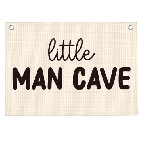 Baby Boy Nursery Decor Little Man Cave Boys Room Decoration Toddler Doy Room Decor Boho Kids Playroom Banner Decoration 30 X 20 Inches