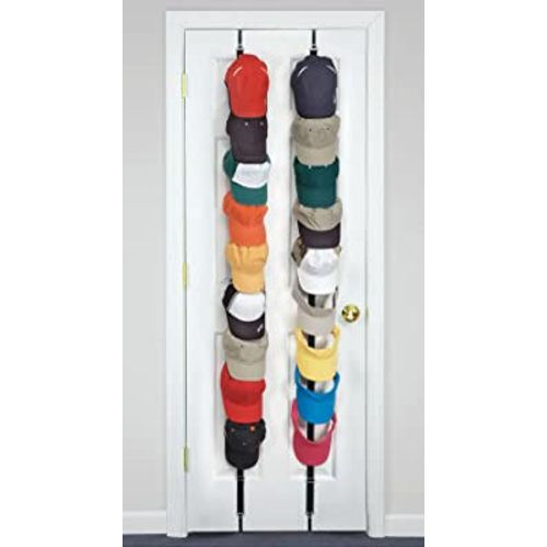 Perfect Curve CapRack18 Over-The-Door Hat Rack and Organizer |Baseball Cap Rack |Hat Rack Stand |Over The Door Hat Rack |Hat Rack For Door |Hat Rack For Closet |Two Straps |Holds Up To 18 Caps |Black