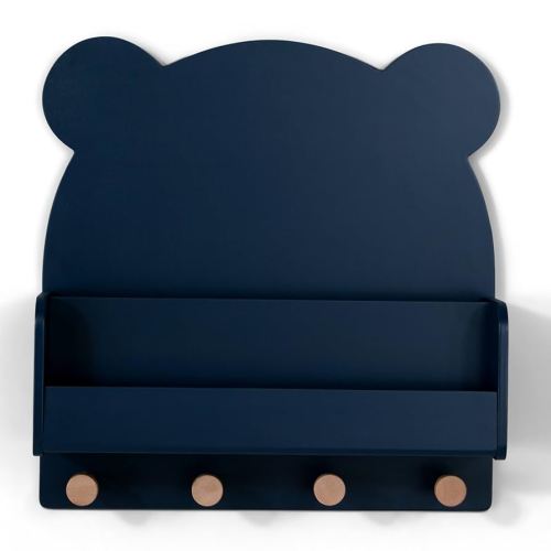babyGap by Delta Children Brannan Bear Wall Shelf with 4 Hooks, Navy