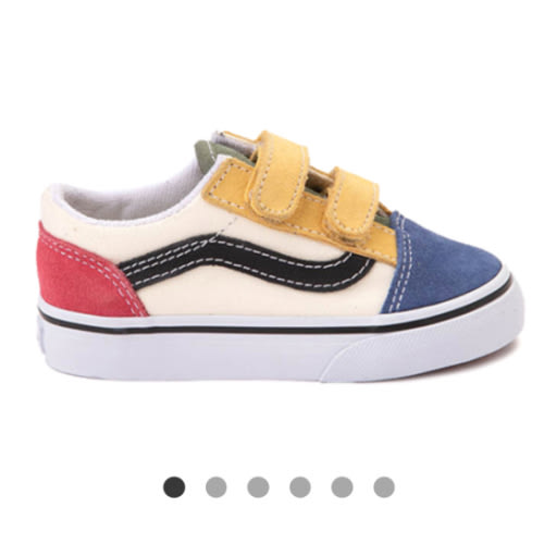 Vans Old Skool V Color-Block Skate Shoe - Baby / Toddler - Red / Blue | Journeys 3