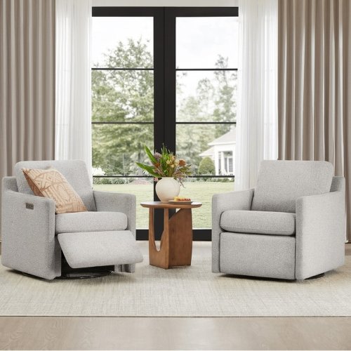 Nora Power Swivel Accent Chair Wall Hugger with Electric Footrests