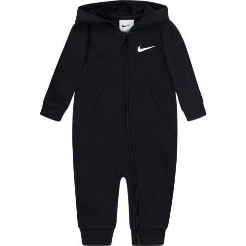 Baby Hooded French Terry Romper, 6M, Black