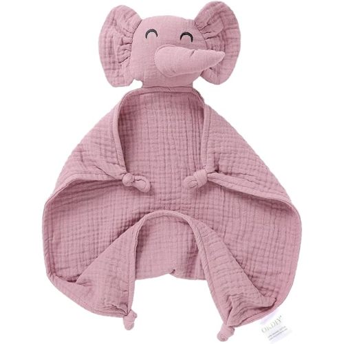 Organic Elephant Loveys for Babies,Muslin Baby Security Blankets for Babies,Soft Elephant Baby Snuggle Animals for Newborn,Newborn Baby Gift,Baby Gift for Boys and Girls (Violet)