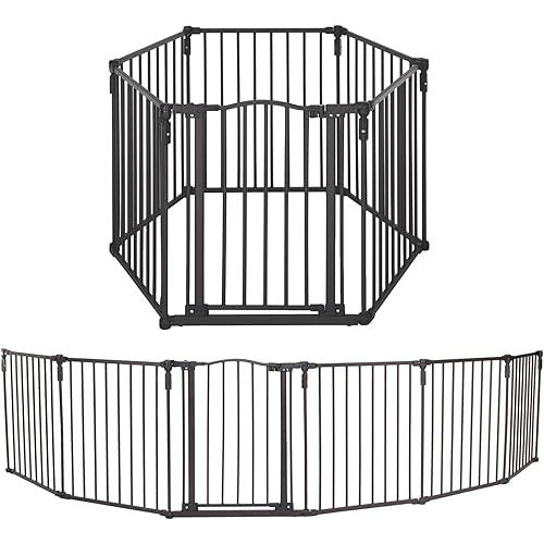 Toddleroo by North States - 3 In 1 Arched Décor Metal Superyard Baby Play Yard: 6 Panel Playpen, Baby Gate, or Extra Wide Baby Fence - Encloses Up to 10 Square Feet - 30 Inches Tall - Matte Bronze