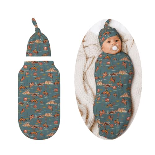Western Horse Swaddle Blankets Newborn Receiving Blanket Baby Swaddle Wrap Soft Sleeping Sack for Baby Girls Boys