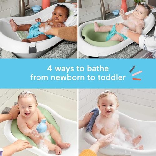 Fisher-Price Baby to Toddler Bath 4-in-1 Sling ‘n Seat Tub with Removable Infant Support and 2 Toys, Puppy Perfection