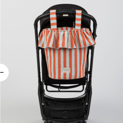 Basket Stripes - Coral + Aqua - Minicoton