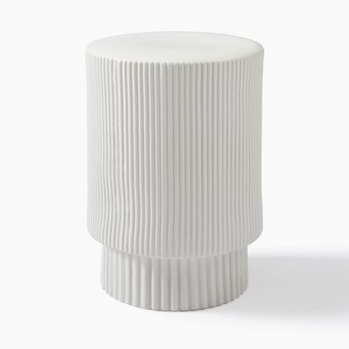 Fluted Ceramic Side Table (13"–16")