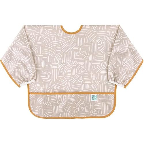 Bumkins Sleeved Bib, 6-24 Month, Boho Beige