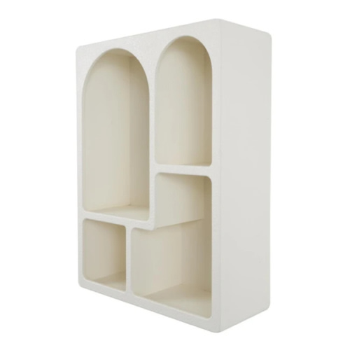 24X31 Cream White Wooden Geometric Arch Opening Wall Shelf | Living Spaces