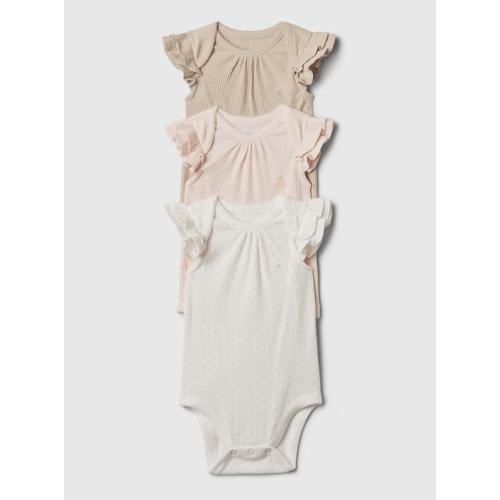 Baby First Favorites TinyRib Bodysuit (3-Pack) in barely pink, size: 0-3 M